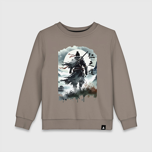 Детский свитшот Призрак Цусимы - Японский самурай / Утренний латте – фото 1