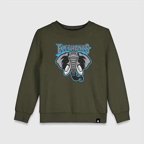 Детский свитшот Elephants team / Хаки – фото 1