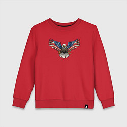 Свитшот хлопковый детский Орёл - США, цвет: красный