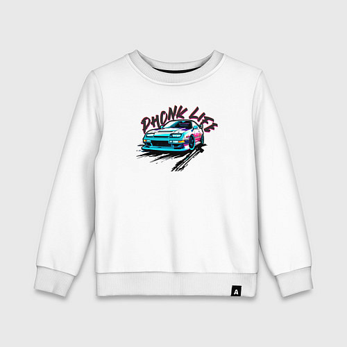 Детский свитшот Phonk life чёрный / Белый – фото 1