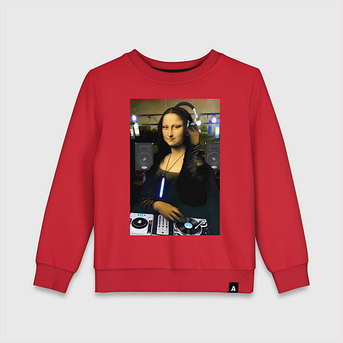 Детский свитшот Мона Лиза диджей / Красный – фото 1