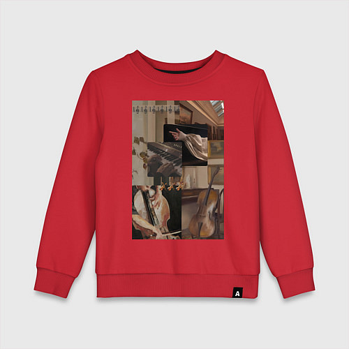 Детский свитшот Музыка эстетика / Красный – фото 1