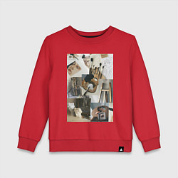 Свитшот хлопковый детский Художник эстетика, цвет: красный