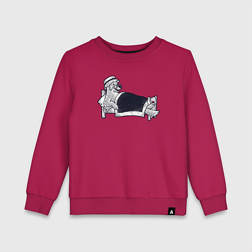 Детский свитшот Волк бабушка из сказки Красная шапочка / Маджента – фото 1