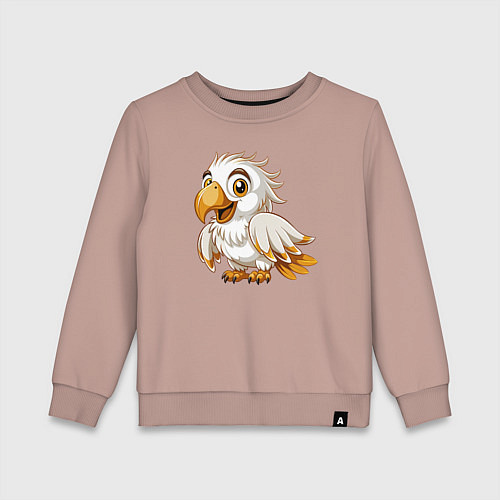 Детский свитшот Белый попугай / Пыльно-розовый – фото 1