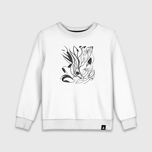 Детский свитшот Загадочные цветочные элементы / Белый – фото 1