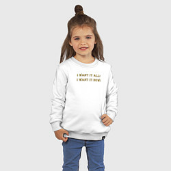 Свитшот хлопковый детский I want it now, цвет: белый — фото 2