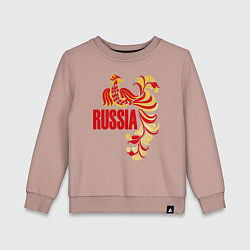 Свитшот хлопковый детский Russia, цвет: пыльно-розовый