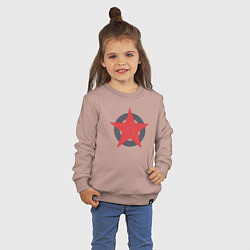 Свитшот хлопковый детский Red star symbol, цвет: пыльно-розовый — фото 2