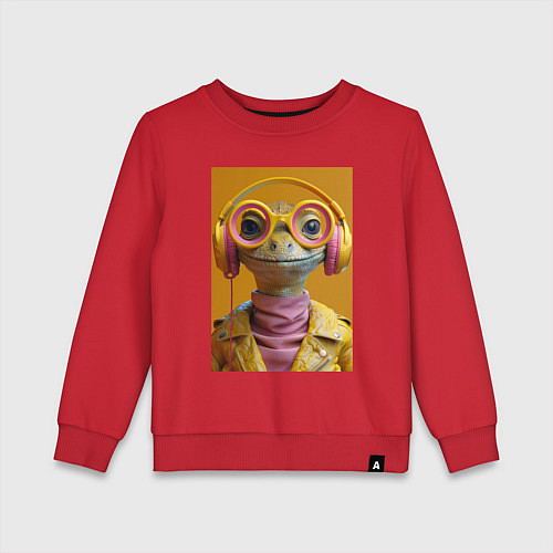 Детский свитшот Змея-меломан / Красный – фото 1