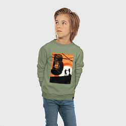 Свитшот хлопковый детский Бокс тренировка, цвет: авокадо — фото 2