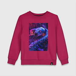 Свитшот хлопковый детский Неоновая змея, цвет: маджента