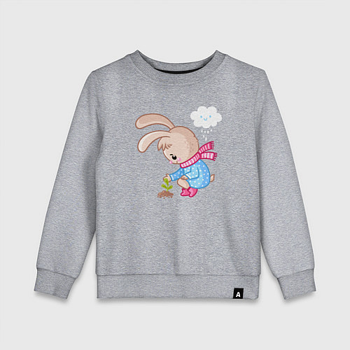 Детский свитшот Зайка посадил цветок / Меланж – фото 1