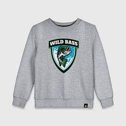 Свитшот хлопковый детский Wild bass fishing, цвет: меланж