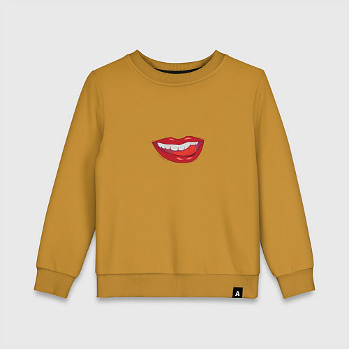 Детский свитшот Показывает язык / Горчичный – фото 1