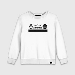 Свитшот хлопковый детский Сочи курорт России отдых в горах, цвет: белый