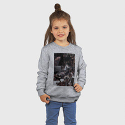 Свитшот хлопковый детский Волки коллаж, цвет: меланж — фото 2
