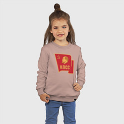 Свитшот хлопковый детский Владимир Ленин КПСС, цвет: пыльно-розовый — фото 2