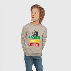 Свитшот хлопковый детский Корни регги, цвет: миндальный — фото 2