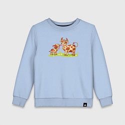 Свитшот хлопковый детский Телёнок и корова, цвет: мягкое небо