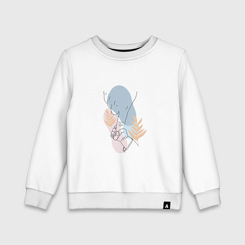 Детский свитшот Арт ребенок держит маму за руку / Белый – фото 1
