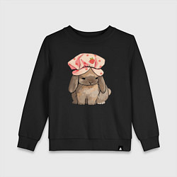 Свитшот хлопковый детский Кролик в шапке, цвет: черный