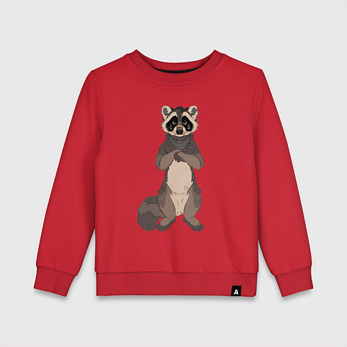 Детский свитшот Енот арт / Красный – фото 1