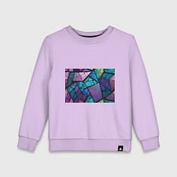 Свитшот хлопковый детский Цветное стекло абстракция, цвет: лаванда