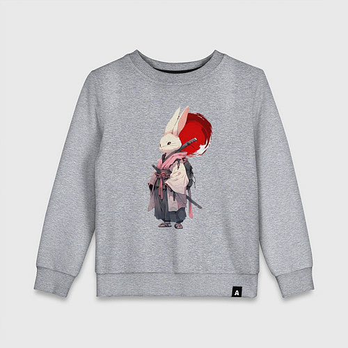 Детский свитшот Заяц ронин / Меланж – фото 1