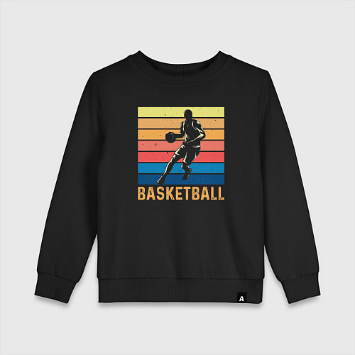 Детский свитшот Basketball lettering / Черный – фото 1