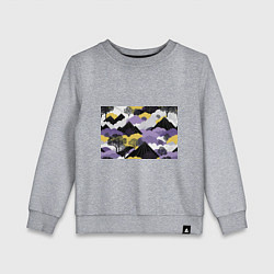 Свитшот хлопковый детский Япония горы, цвет: меланж