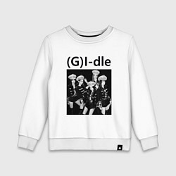 Свитшот хлопковый детский G I-dle группа в стиле империи, цвет: белый