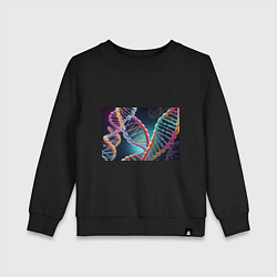 Свитшот хлопковый детский Разноцветный ДНК, цвет: черный