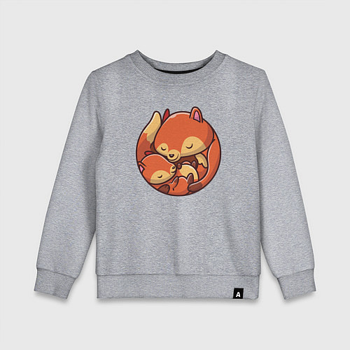 Детский свитшот Fox family / Меланж – фото 1