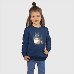 Свитшот хлопковый детский Смешной тоторо, цвет: тёмно-синий — фото 2
