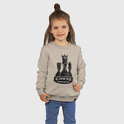 Свитшот хлопковый детский Chess championship, цвет: миндальный — фото 2