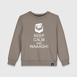 Свитшот хлопковый детский Warhammer keep calm and waaagh, цвет: утренний латте