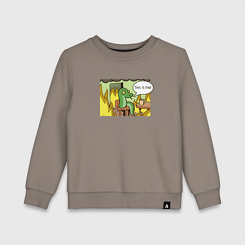 Детский свитшот This is fine - 2025 / Утренний латте – фото 1