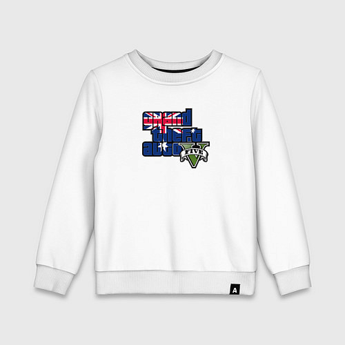 Детский свитшот ГТА 5 лого / Белый – фото 1