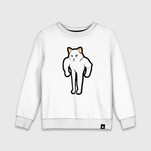 Детский свитшот Кот качок / Белый – фото 1