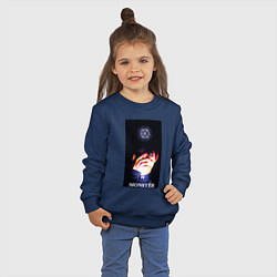 Свитшот хлопковый детский Exo monster, цвет: тёмно-синий — фото 2