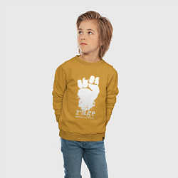 Свитшот хлопковый детский RATM - white fist, цвет: горчичный — фото 2