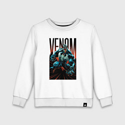 Свитшот хлопковый детский Веном, цвет: белый
