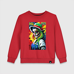 Свитшот хлопковый детский Girl witch - pop art, цвет: красный