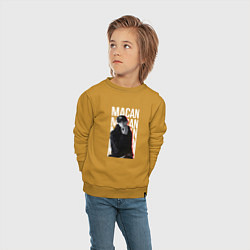 Свитшот хлопковый детский Макан, цвет: горчичный — фото 2