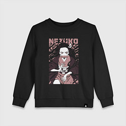 Свитшот хлопковый детский Nezuko black total cost, цвет: черный