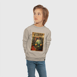 Свитшот хлопковый детский Oddworld - wanted, цвет: миндальный — фото 2