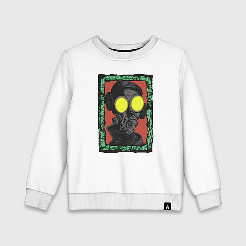 Детский свитшот Смешной робот противогаз / Белый – фото 1