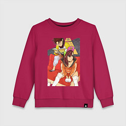 Свитшот хлопковый детский Дандадан: Момо Аясэ, цвет: маджента