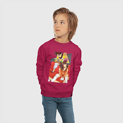 Свитшот хлопковый детский Дандадан: Момо Аясэ, цвет: маджента — фото 2
